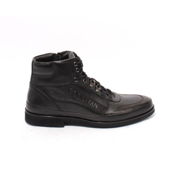 GoodMan 57668 Black Leather Lace Zip Fashion Sneakers Ankle Boots main image 6